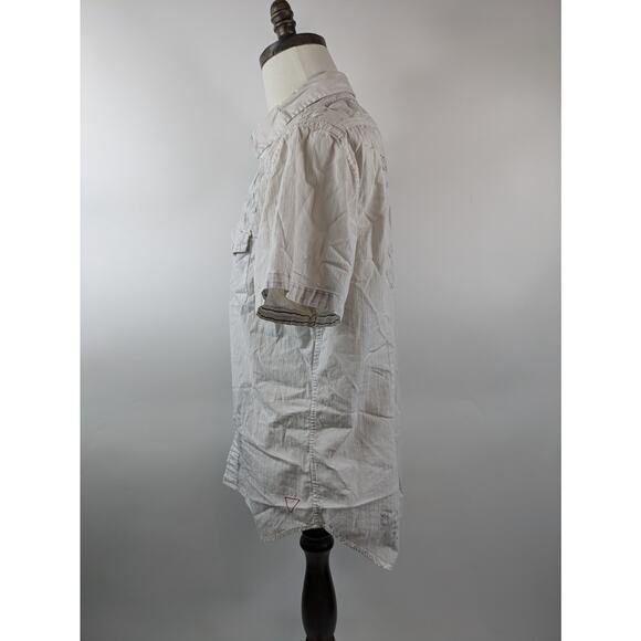 Guess Men's XL Button Down Shirt Graphic Pocket Y2K Western Graphic Pearl Snap - Picture 2 of 16